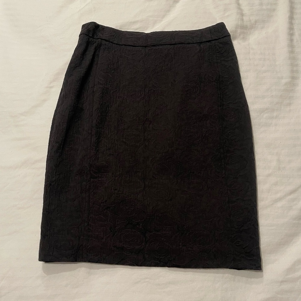 Anthropologie Vanessa Virginia Black Floral Imprinted Mini‎ Skirt Size 12
